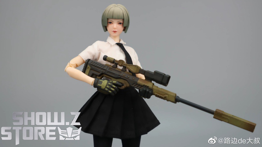 JoyToy Frontline Chaos Rin female tactical rifle weapon kneeling JoyToy Frontline Chaos Rin female tactical rifle weapon kneeling