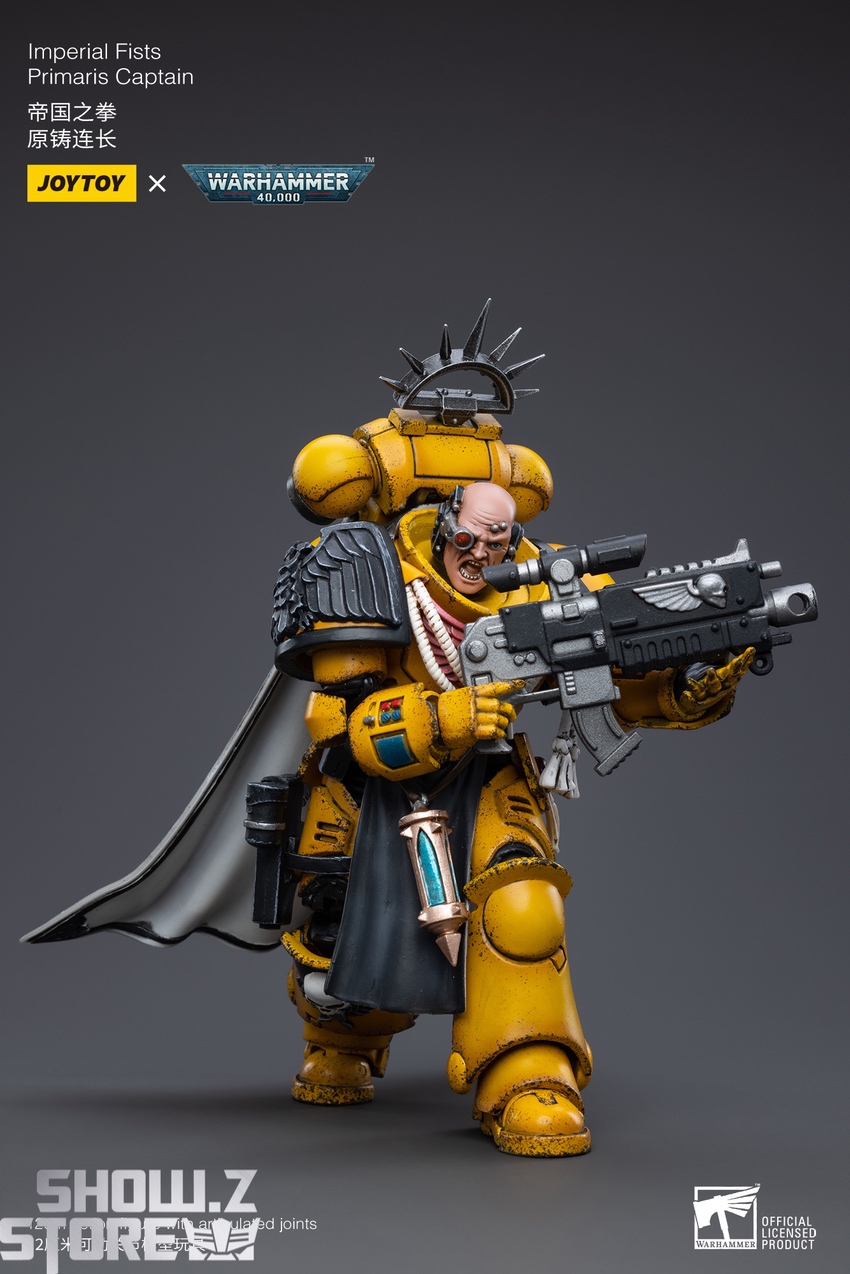 JoyToy Imperial Fists Primaris Captain yellow armor cape halo JoyToy Imperial Fists Primaris Captain yellow armor cape halo