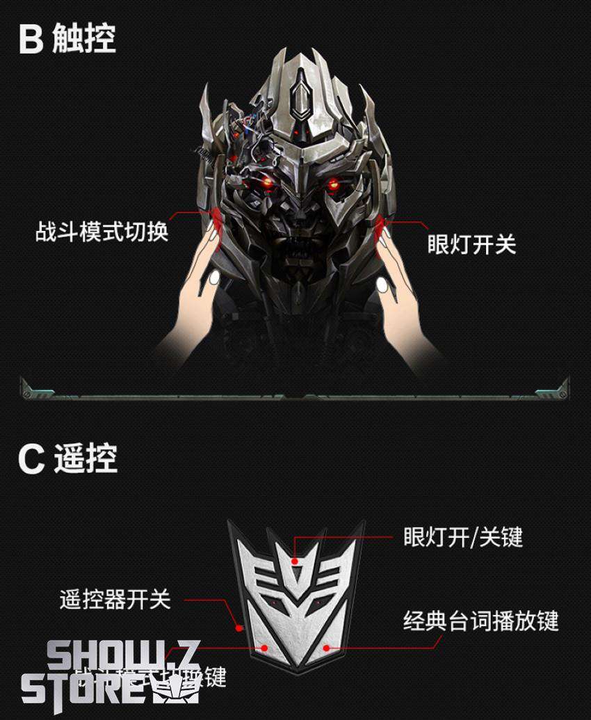 Megatron helmet voice control feature details display Megatron helmet voice control feature details display