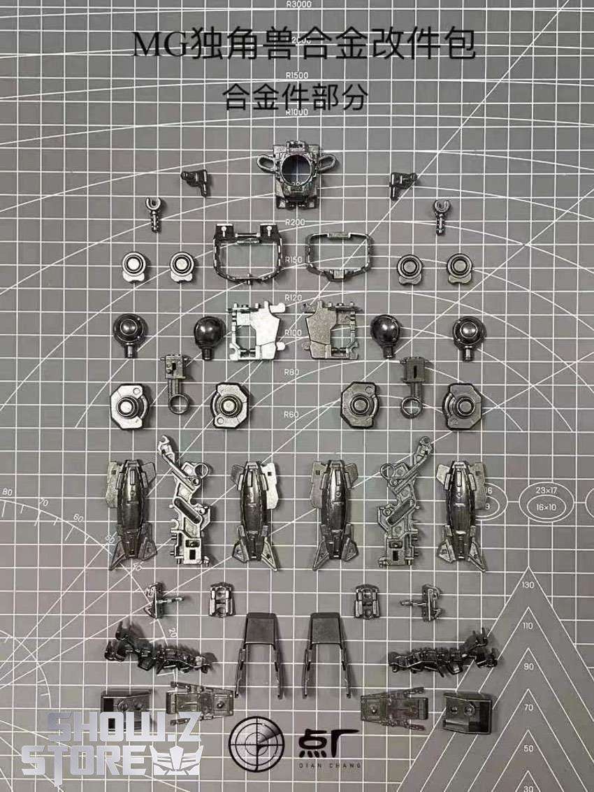 Point Factory RX-0 Unicorn Gundam alloy upgrade kit components Point Factory RX-0 Unicorn Gundam alloy upgrade kit components