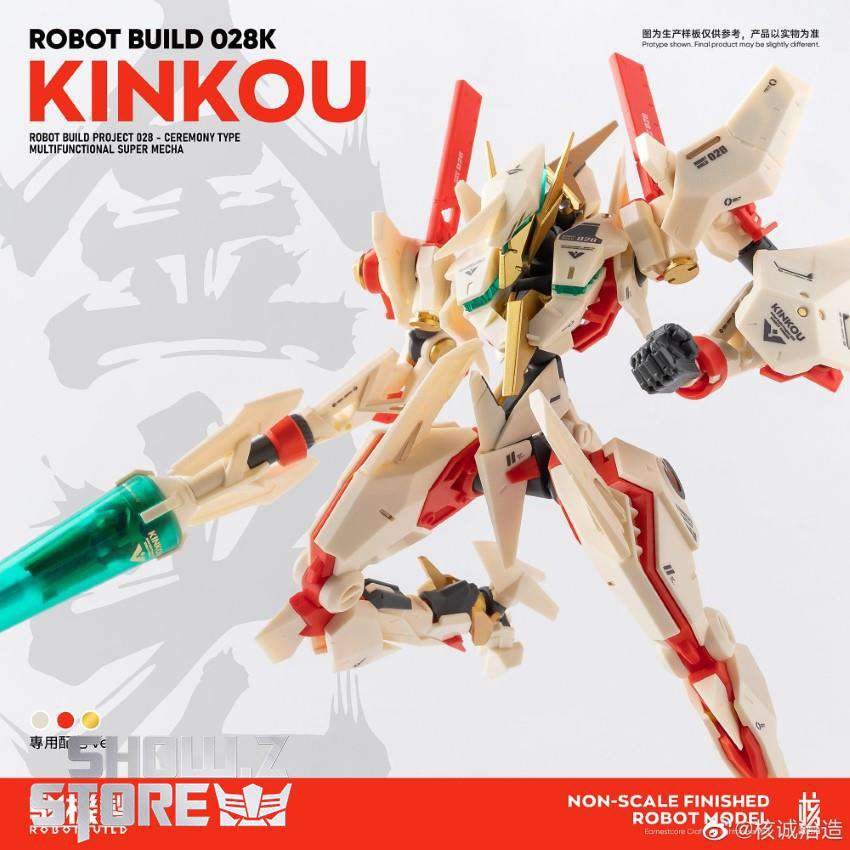 Cream red Kinkou robot dynamic action pose cyan blade display Cream red Kinkou robot dynamic action pose cyan blade display