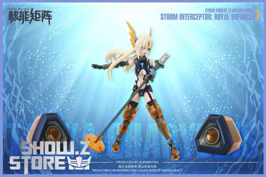 Nuke Matrix Mermaid female character action stance weapons display Nuke Matrix Mermaid female character action stance weapons display