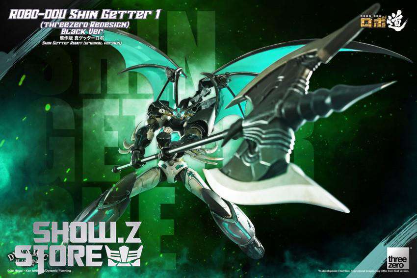 Threezero Shin Getter 1 black version glowing effect display Threezero Shin Getter 1 black version glowing effect display