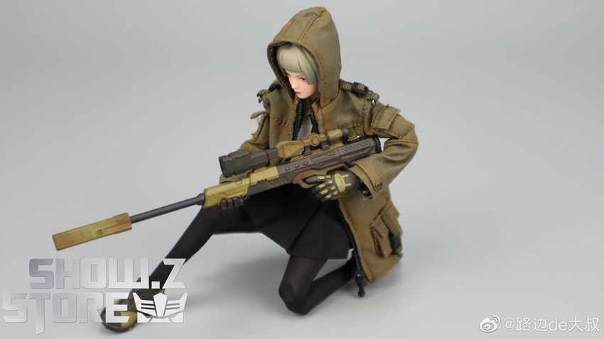 JoyToy Frontline Chaos Rin female hooded tactical gear crouching JoyToy Frontline Chaos Rin female hooded tactical gear crouching