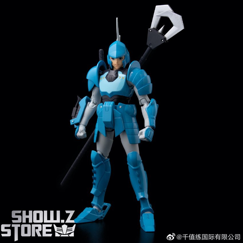 Ronin Warriors Cye Torrent blue armor white face mask visible Ronin Warriors Cye Torrent blue armor white face mask visible