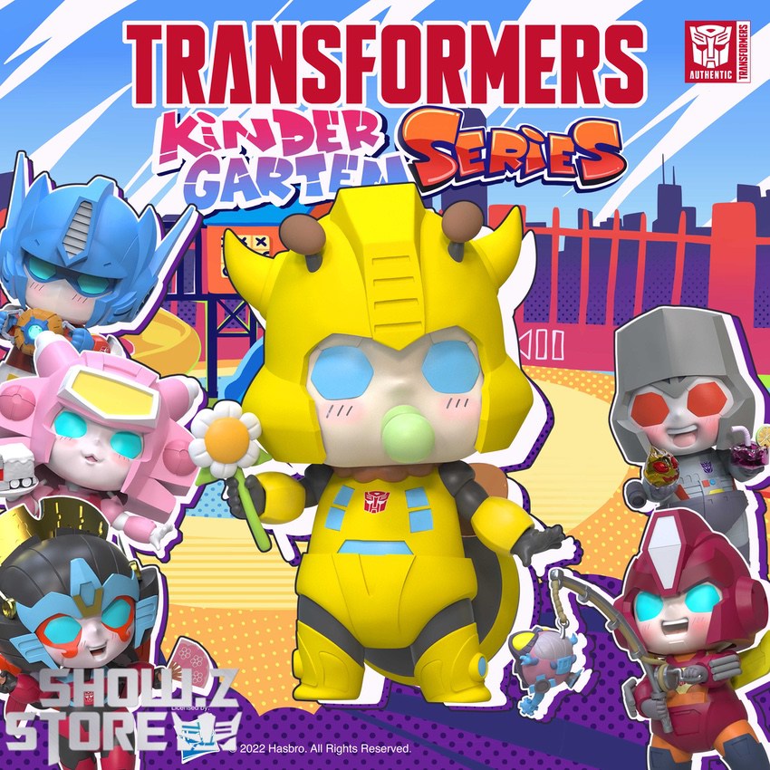 Yellow Transformers Kindergarten character multiple colored characters background Yellow Transformers Kindergarten character multiple colored characters background