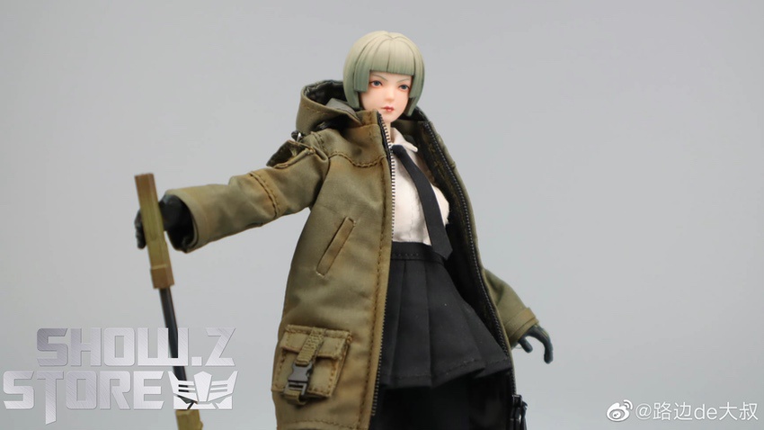 JoyToy Frontline Chaos Rin green hair brown jacket tactical JoyToy Frontline Chaos Rin green hair brown jacket tactical