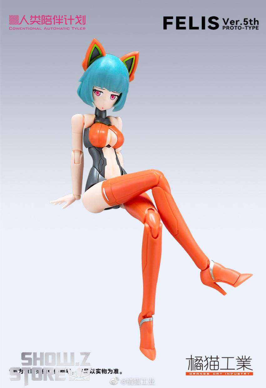 Orange Cat Tyler Felis cyan hair legs extended kick action Orange Cat Tyler Felis cyan hair legs extended kick action