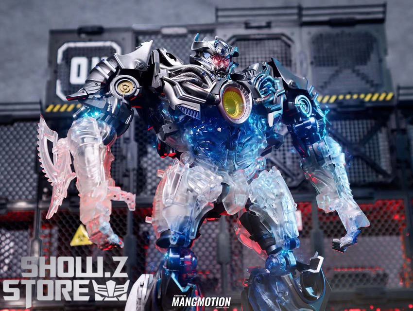 Unique Toys Nero Galvatron transparent body blue accents display Unique Toys Nero Galvatron transparent body blue accents display