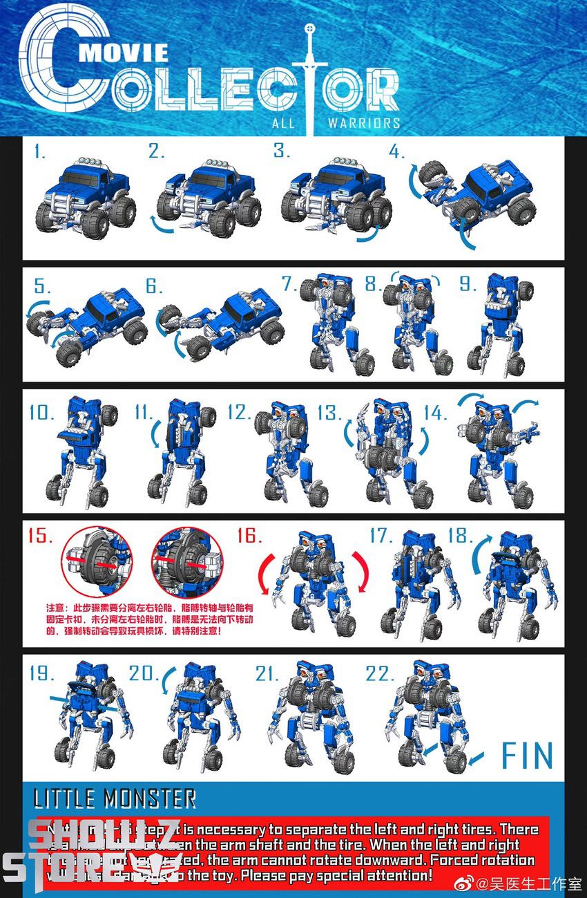 Dr.Wu MC03T Wheelie robot articulation instruction guide multiple poses Dr.Wu MC03T Wheelie robot articulation instruction guide multiple poses