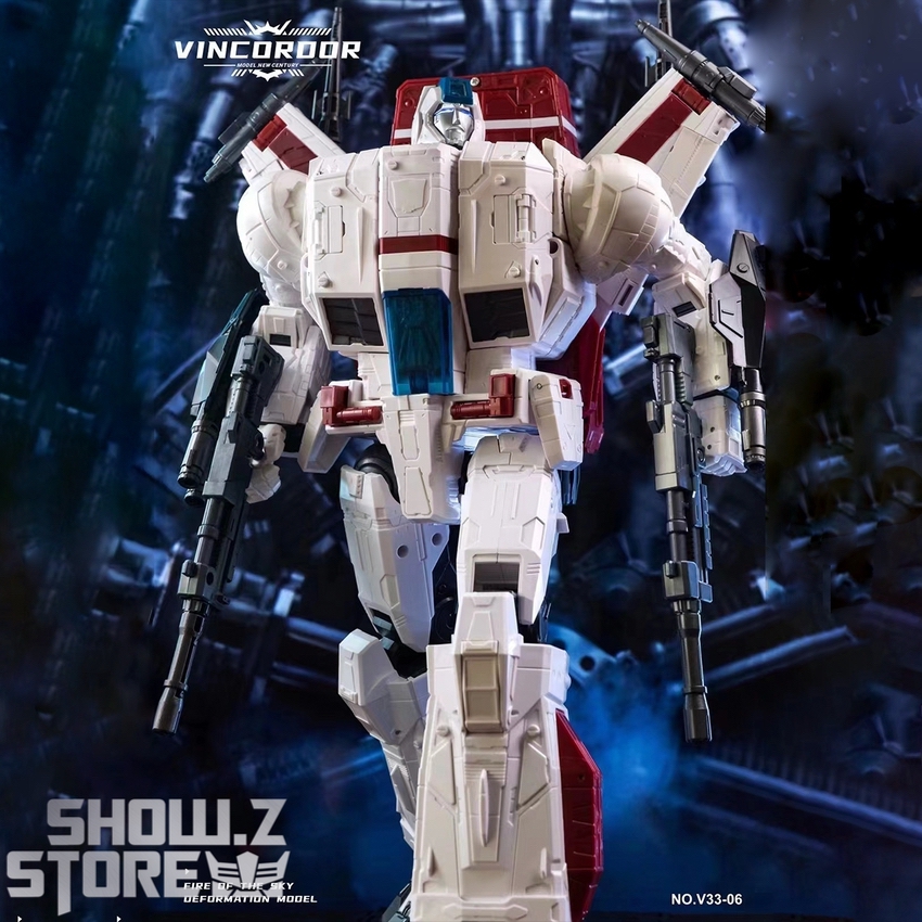 Vincoroor Fire of Sky Jetfire Oversized white red robot front Vincoroor Fire of Sky Jetfire Oversized white red robot front