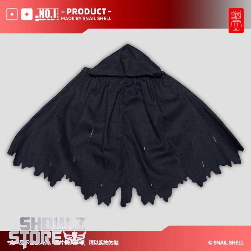 Snail Shell black tactical hooded cape flat display view Snail Shell black tactical hooded cape flat display view