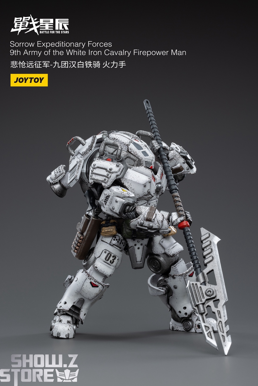 JoyToy Sorrow White Iron Cavalry Firepower Man tall staff display JoyToy Sorrow White Iron Cavalry Firepower Man tall staff display