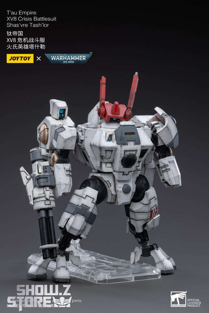JoyToy T'au XV8 Crisis Battlesuit white armor red weapons display JoyToy T'au XV8 Crisis Battlesuit white armor red weapons display