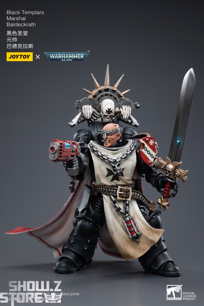Black Templars Baldeckrath detailed action pose side angle display Black Templars Baldeckrath detailed action pose side angle display