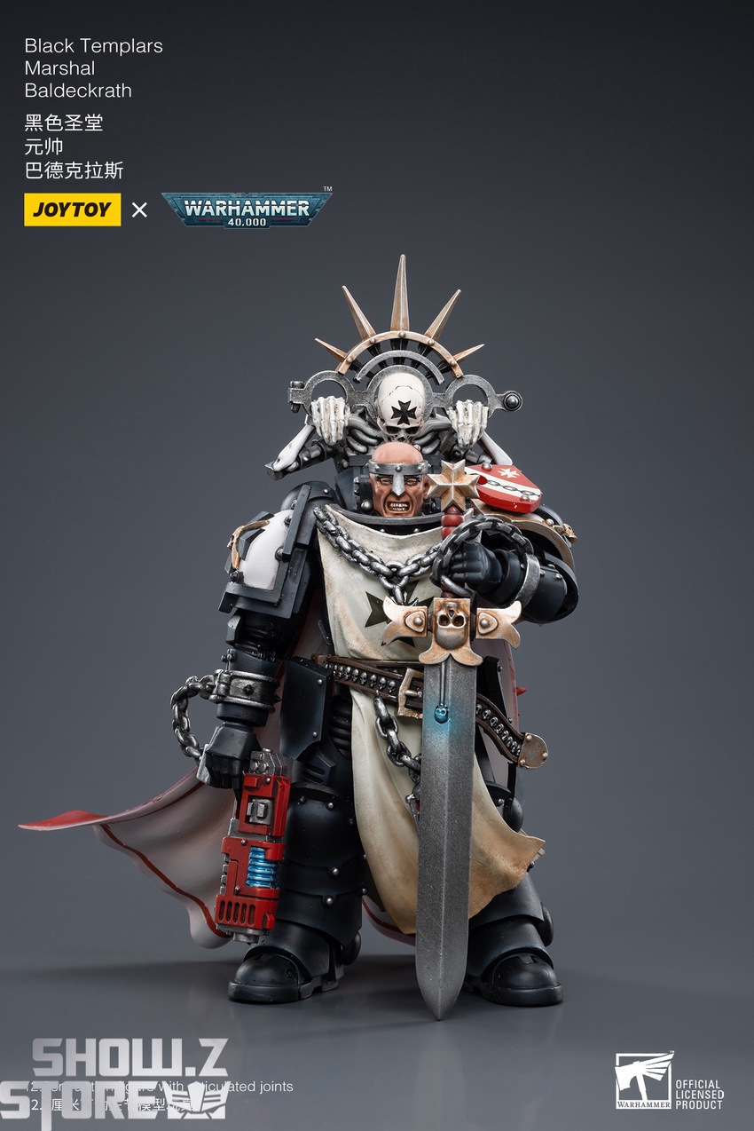 JoyToy Black Templars Marshal Baldeckrath sunburst halo front JoyToy Black Templars Marshal Baldeckrath sunburst halo front