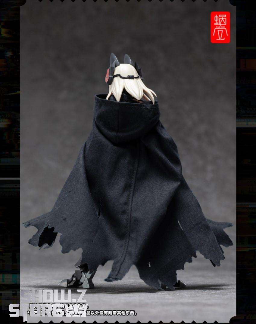 Snail Shell black cape full length front view display Snail Shell black cape full length front view display
