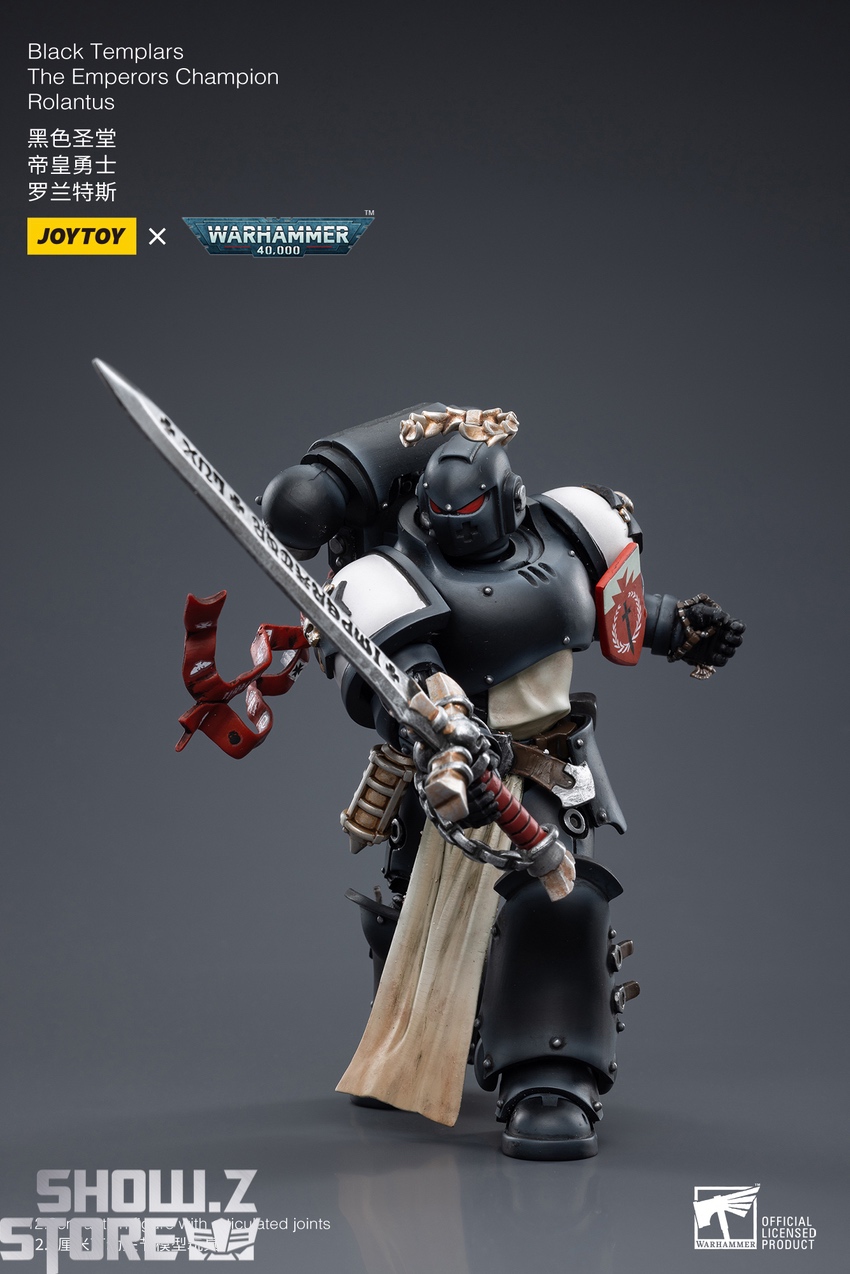 Black Templars Rolantus back detail weapon accessories display Black Templars Rolantus back detail weapon accessories display