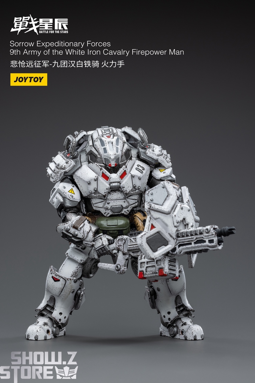 JoyToy Sorrow White Iron Cavalry Firepower Man sword ready display JoyToy Sorrow White Iron Cavalry Firepower Man sword ready display