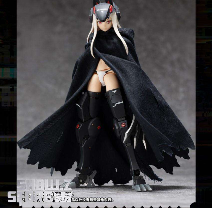 Snail Shell mecha girl wearing black tactical hooded cape Snail Shell mecha girl wearing black tactical hooded cape