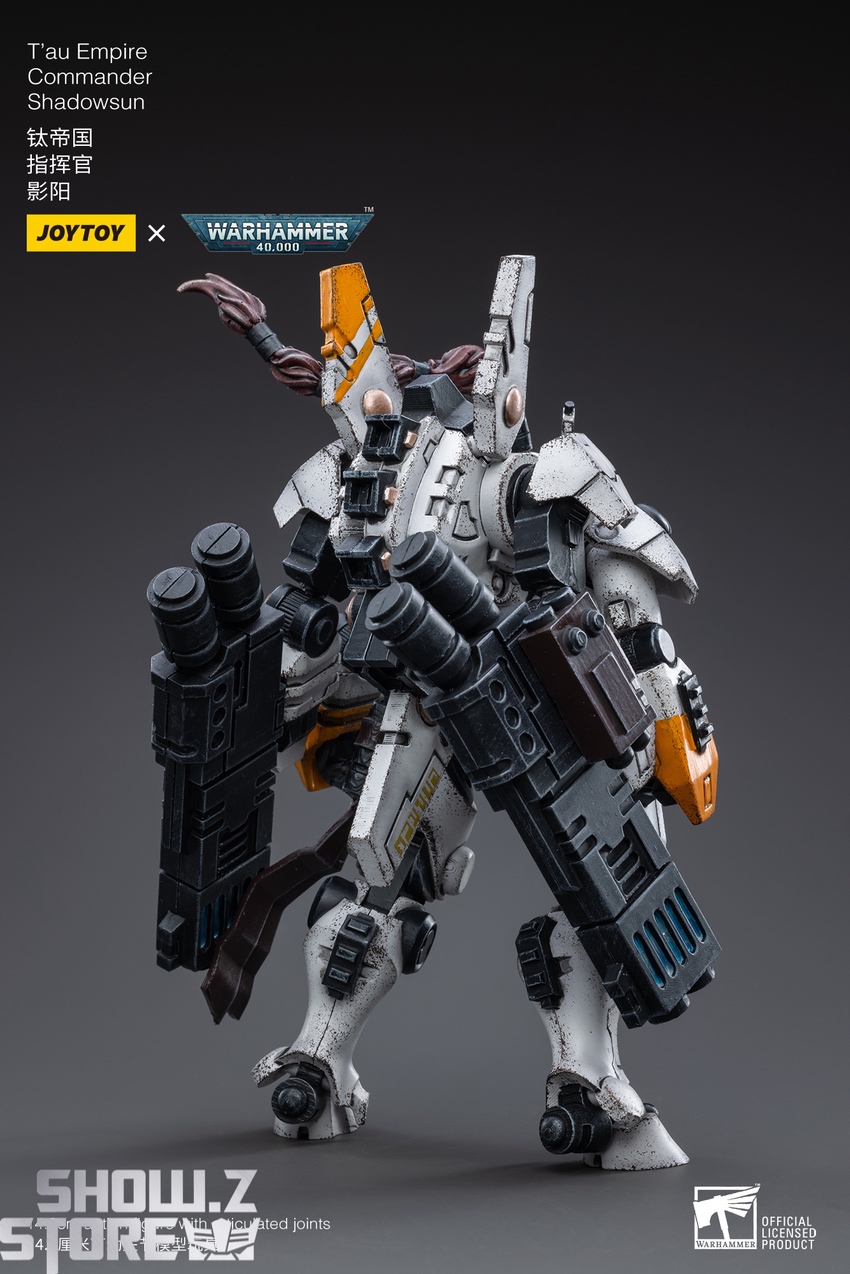JoyToy T'au Commander Shadowsun back view multiple weapons display JoyToy T'au Commander Shadowsun back view multiple weapons display