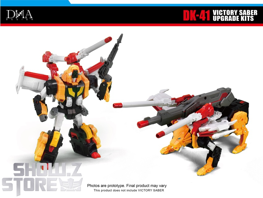 DNA DK-41 Victory Saber partial robot mode upgrade parts shown DNA DK-41 Victory Saber partial robot mode upgrade parts shown