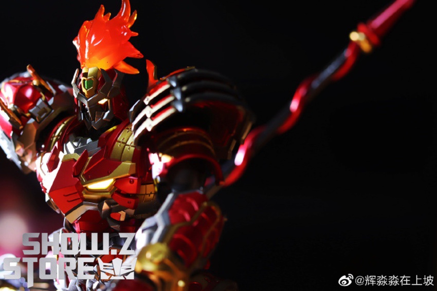 Red warrior action figure with flame hair Red warrior action figure with flame hair