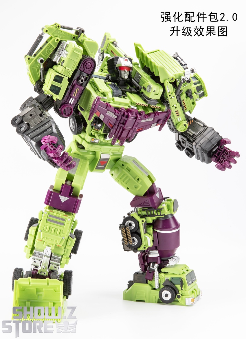 Jinbao Devastator Green combiner collapsed action angle display Jinbao Devastator Green combiner collapsed action angle display