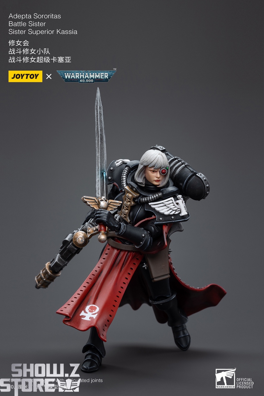 JoyToy Kassia holding large sword overhead rifle display JoyToy Kassia holding large sword overhead rifle display