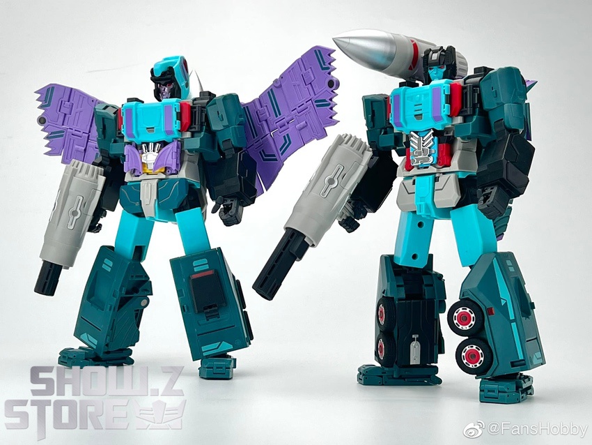 FansHobby Doubledealer teal purple robot center pose action FansHobby Doubledealer teal purple robot center pose action