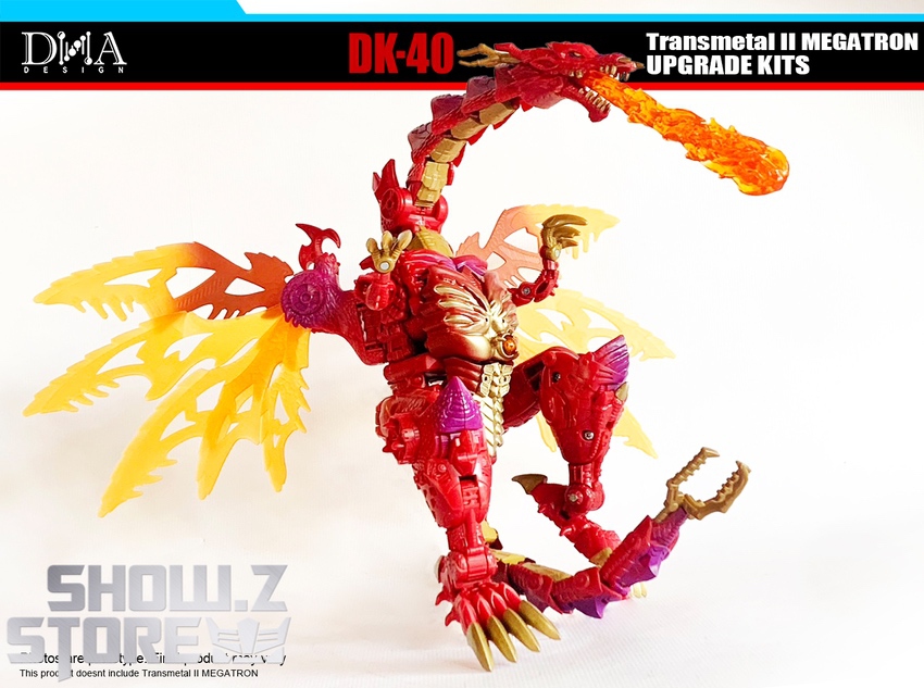 DNA Design DK-40 Transmetal II Megatron red gold wings display DNA Design DK-40 Transmetal II Megatron red gold wings display