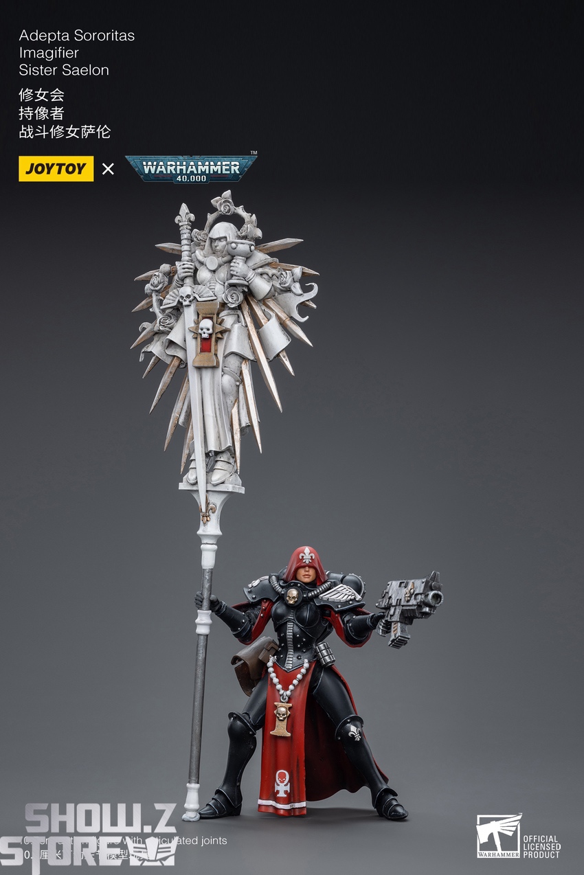 Adepta Sororitas Imagifier Saelon scepter weapon full body display Adepta Sororitas Imagifier Saelon scepter weapon full body display