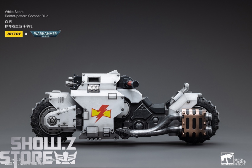 JoyToy White Scars Combat Bike side profile white black JoyToy White Scars Combat Bike side profile white black