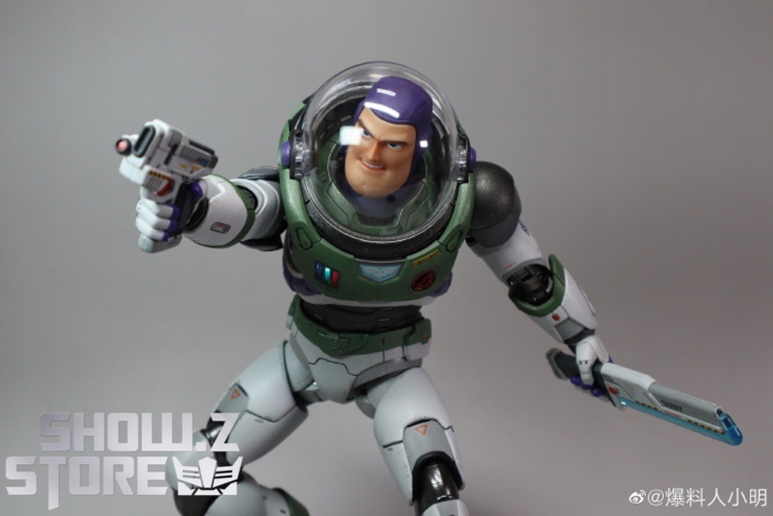 Buzz Lightyear action pose LED suit green purple colors Buzz Lightyear action pose LED suit green purple colors