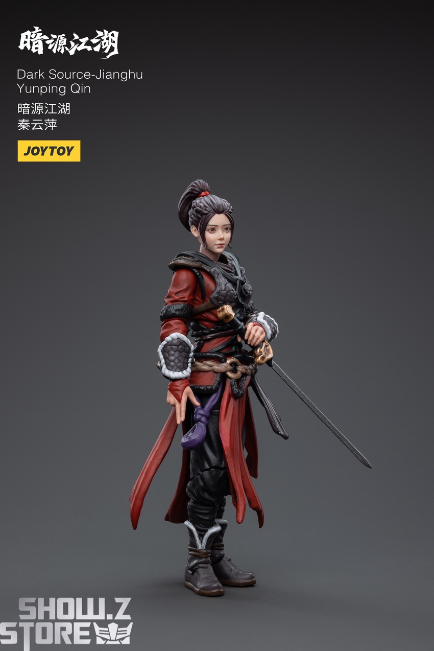 JoyToy Qin side view red cape weapon stance display JoyToy Qin side view red cape weapon stance display