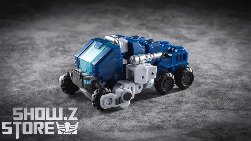 Blue and white Pipes robot vehicle mode Blue and white Pipes robot vehicle mode