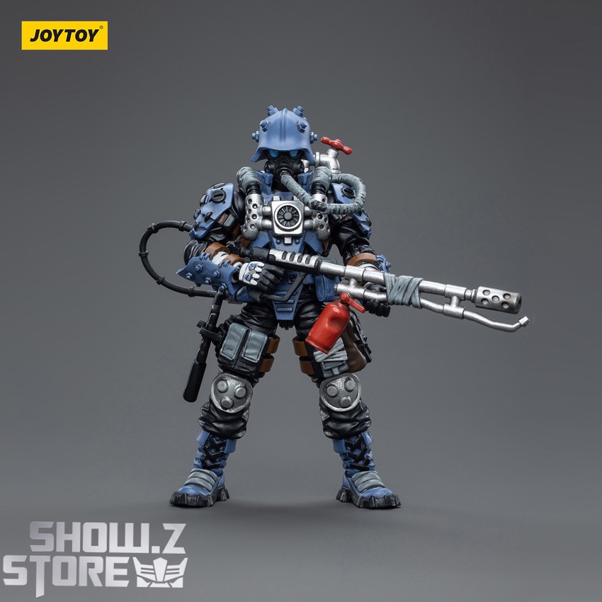 JoyToy Wasteland Scavengers Lendal blue figure walking forward cannon JoyToy Wasteland Scavengers Lendal blue figure walking forward cannon