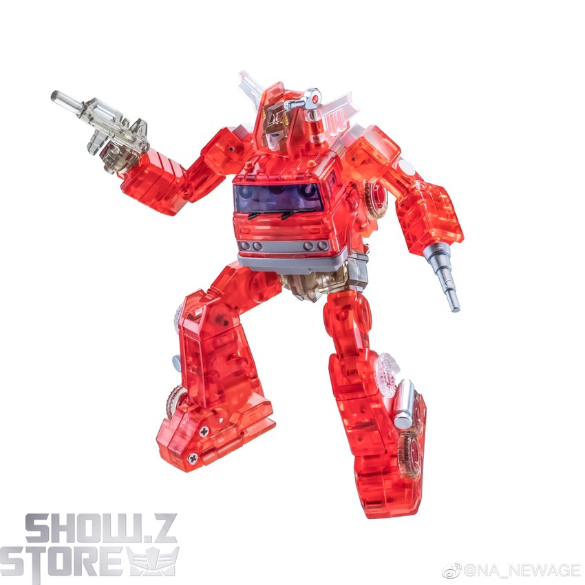 Newage Backdraft Inferno Clear red robot action weapons deployed Newage Backdraft Inferno Clear red robot action weapons deployed