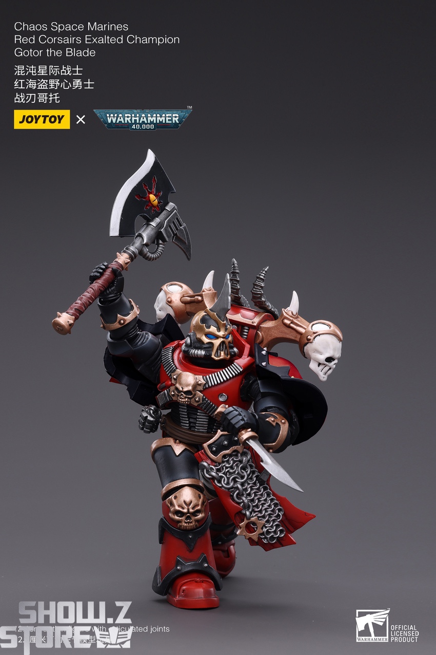 JoyToy Red Corsairs Exalted Champion Gotor raised axe combat JoyToy Red Corsairs Exalted Champion Gotor raised axe combat