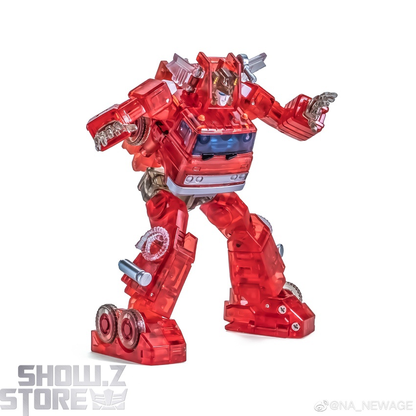 Newage Backdraft Inferno Clear red robot aggressive dual arm cannons Newage Backdraft Inferno Clear red robot aggressive dual arm cannons