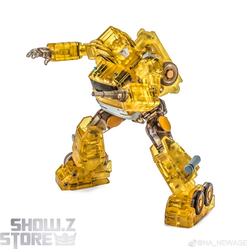 Newage Grapple Clear version yellow blue robot side profile view Newage Grapple Clear version yellow blue robot side profile view