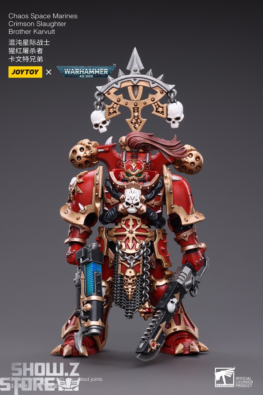 JoyToy Crimson Slaughter Brother Karvult red armor front pose JoyToy Crimson Slaughter Brother Karvult red armor front pose