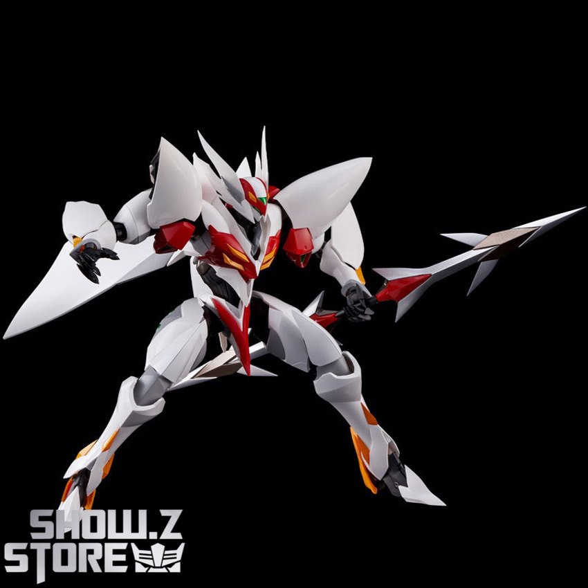 Tekkaman D-boy white red armored robot dynamic jumping pose Tekkaman D-boy white red armored robot dynamic jumping pose