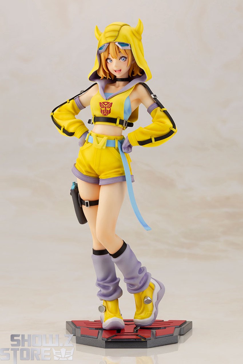 Bumblebee character front stance hands hips yellow outfit display Bumblebee character front stance hands hips yellow outfit display