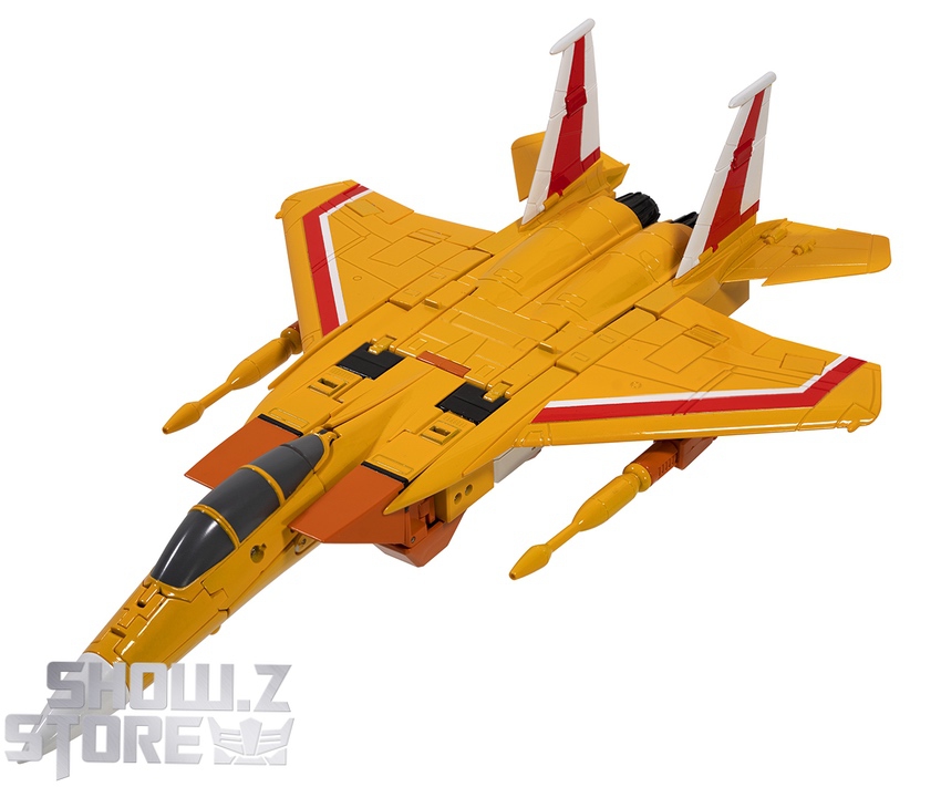 Jet aircraft diagonal angle orange yellow red stripes display Jet aircraft diagonal angle orange yellow red stripes display