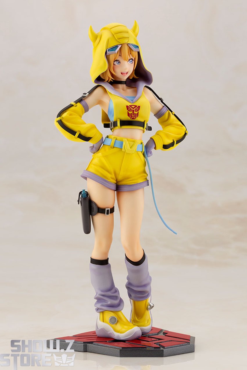 Kotobukiya Bishoujo Transformers Bumblebee Statue front pose yellow Kotobukiya Bishoujo Transformers Bumblebee Statue front pose yellow