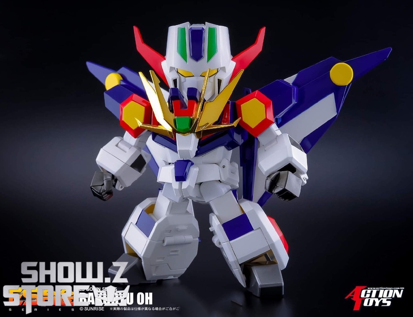 Bakuryu Oh mecha figure front view red chest yellow accents Bakuryu Oh mecha figure front view red chest yellow accents