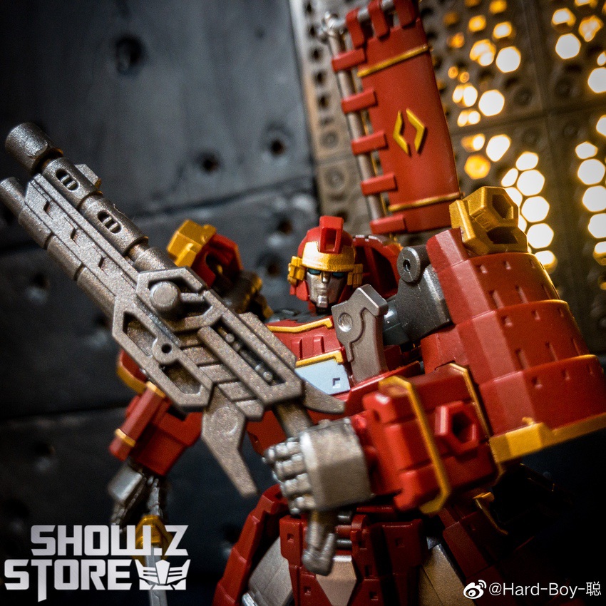 Ironhide robot with weapon in dynamic pose Ironhide robot with weapon in dynamic pose