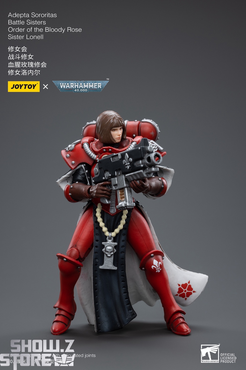 JoyToy Warhammer Adepta Sororitas Lonell dynamic combat stance with heavy plasma gun JoyToy Warhammer Adepta Sororitas Lonell dynamic combat stance with heavy plasma gun