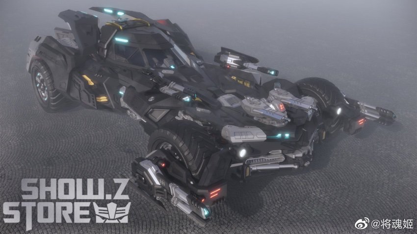 MS General Batman Batmobile model with multiple armed turrets and advanced weapon systems MS General Batman Batmobile model with multiple armed turrets and advanced weapon systems
